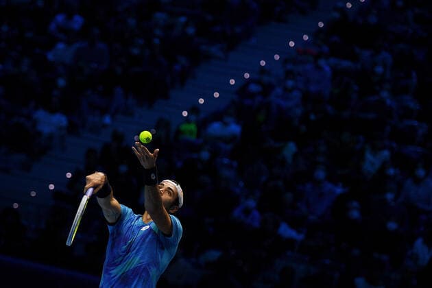 Photo Marco Alpozzi LaPresse November 14, 2021 Turin (Italy) Tennis Nitto ATP, Tennis Herren Finals - men s singles - Round Robin Alexander Zverev Vs Matteo Berrettini In the pic: Matteo Berrettini  Copyright: xMarcoxAlpozzi LaPressex