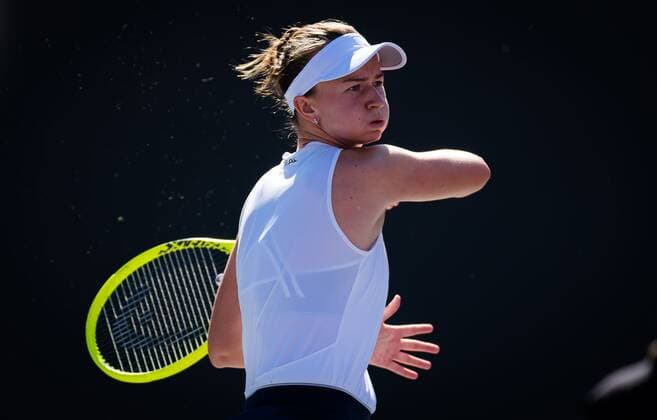 Mandatory Credit: Photo by Rob Prange Shutterstock (12596810k) Barbora Krejcikova of the Czech Republic in action during the third round robin match at the 2021 Akron WTA, Tennis Damen Finals Guadalajara WTA tennis tournament Akron WTA Finals, Day 5, Tennis, Panamerican Tennis Center Guadalajara, Mexico - 14 Nov 2021 Akron WTA Finals, Day 5, Tennis, Panamerican Tennis Center Guadalajara, Mexico - 14 Nov 2021  Copyright: xRobxPrange Shutterstockx 12596810k