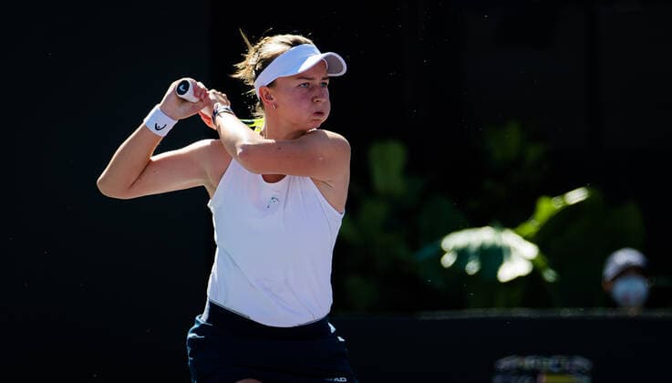 Mandatory Credit: Photo by Rob Prange Shutterstock (12596810l) Barbora Krejcikova of the Czech Republic in action during the third round robin match at the 2021 Akron WTA, Tennis Damen Finals Guadalajara WTA tennis tournament Akron WTA Finals, Day 5, Tennis, Panamerican Tennis Center Guadalajara, Mexico - 14 Nov 2021 Akron WTA Finals, Day 5, Tennis, Panamerican Tennis Center Guadalajara, Mexico - 14 Nov 2021  Copyright: xRobxPrange Shutterstockx 12596810l
