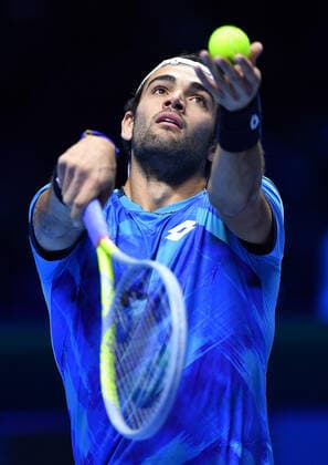 November 14, 2021, TURIN, Italia: Matteo Berrettini of Italy returns the ball during the match against Alexander Zverev of Germany at the Nitto ATP, Tennis Herren Finals in Turin, Italy, 14 November 2021.ANSA ALESSANDRO DI MARCO Tennis: Nitto ATP Finals in Turin  - ZUMAa110 20211114_zaf_a110_043 Copyright: xAlessandroxDixMarcox