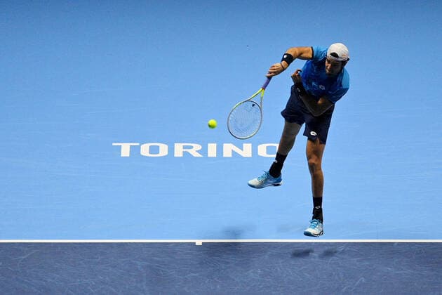 Photo Marco Alpozzi LaPresse November 14, 2021 Turin (Italy) Tennis Nitto ATP, Tennis Herren Finals - men s singles - Round Robin Alexander Zverev Vs Matteo Berrettini In the pic: Matteo Berrettini  Copyright: xMarcoxAlpozzi LaPressex
