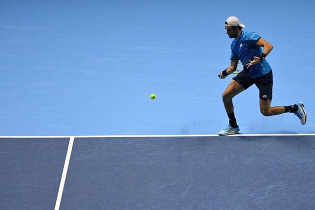 Photo Marco Alpozzi LaPresse November 14, 2021 Turin (Italy) Tennis Nitto ATP, Tennis Herren Finals - men s singles - Round Robin Alexander Zverev Vs Matteo Berrettini In the pic: Matteo Berrettini  Copyright: xMarcoxAlpozzi LaPressex