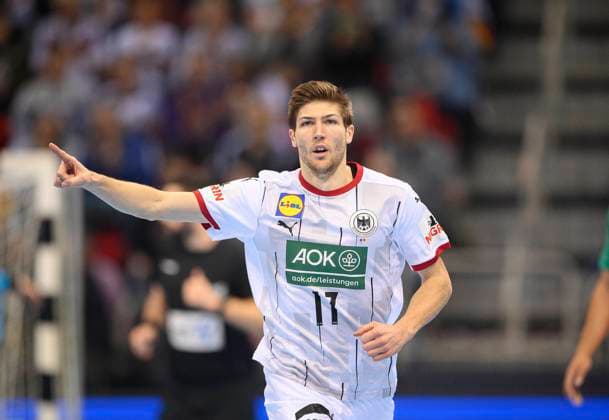 Cheers Lukas ZERBE GER Day of Handball, mens national match, friendly match, Germany GER Portugal POR 30 32, on 07 11 2021 in Duesseldorf Germany Â