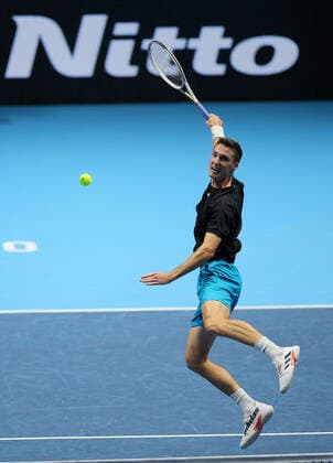 Mandatory Credit: Photo by Ella Ling Shutterstock (12603333h) Joe Salisbury of GB in action with Rajeev Ram of USA Nitto ATP, Tennis Herren World Tour Finals, Day 2, Tennis, Pala Alpitour, Turin, Italy - 15 Nov 2021 Nitto ATP World Tour Finals, Day 2, Tennis, Pala Alpitour, Turin, Italy - 15 Nov 2021 Copyright: xEllaxLing Shutterstockx 12603333h