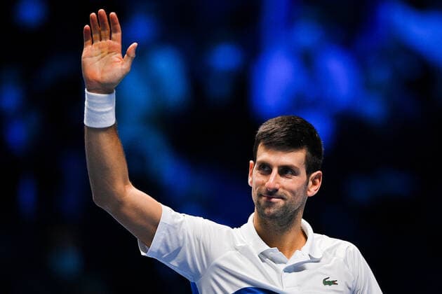 Photo Marco Alpozzi LaPresse November 15, 2021 Turin (Italy) Tennis Nitto ATP, Tennis Herren Finals - men s singles - Round Robin Novak Djokovic Vs Casper Ruud In the pic: Novak Djokovic (Serbia)  Copyright: xMarcoxAlpozzi LaPressex
