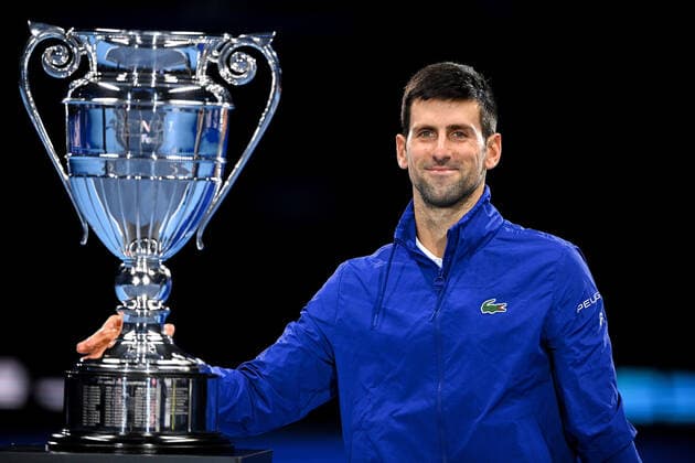 Photo Marco Alpozzi LaPresse November 15, 2021 Turin (Italy) Tennis Nitto ATP, Tennis Herren Finals - men s singles - Round Robin Novak Djokovic Vs Casper Ruud In the pic: Novak Djokovic (Serbia) awarded ATP number one for seventh time  Copyright: xMarcoxAlpozzi LaPressex