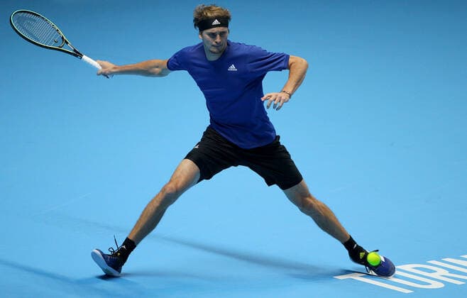 Mandatory Credit: Photo by Ella Ling Shutterstock (12603335j) Alexander Zverev of Germany in action Nitto ATP, Tennis Herren World Tour Finals, Day 3, Tennis, Pala Alpitour, Turin, Italy - 16 Nov 2021 Nitto ATP World Tour Finals, Day 3, Tennis, Pala Alpitour, Turin, Italy - 16 Nov 2021  Copyright: xEllaxLing Shutterstockx 12603335j