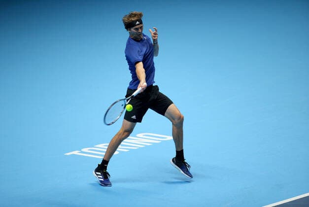 Mandatory Credit: Photo by Ella Ling Shutterstock (12603335am) Alexander Zverev of Germany in action Nitto ATP, Tennis Herren World Tour Finals, Day 3, Tennis, Pala Alpitour, Turin, Italy - 16 Nov 2021 Nitto ATP World Tour Finals, Day 3, Tennis, Pala Alpitour, Turin, Italy - 16 Nov 2021  Copyright: xEllaxLing Shutterstockx 12603335am