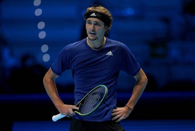 Mandatory Credit: Photo by Ella Ling Shutterstock (12603335ag) Alexander Zverev of Germany frustrated Nitto ATP, Tennis Herren World Tour Finals, Day 3, Tennis, Pala Alpitour, Turin, Italy - 16 Nov 2021 Nitto ATP World Tour Finals, Day 3, Tennis, Pala Alpitour, Turin, Italy - 16 Nov 2021  Copyright: xEllaxLing Shutterstockx 12603335ag