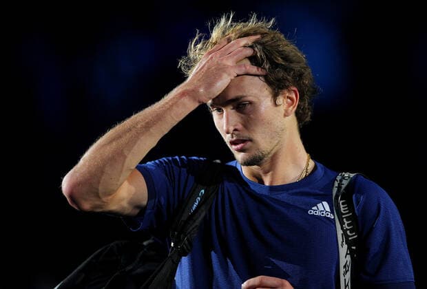 Mandatory Credit: Photo by Ella Ling Shutterstock (12603335s) Alexander Zverev of Germany frustrated Nitto ATP, Tennis Herren World Tour Finals, Day 3, Tennis, Pala Alpitour, Turin, Italy - 16 Nov 2021 Nitto ATP World Tour Finals, Day 3, Tennis, Pala Alpitour, Turin, Italy - 16 Nov 2021  Copyright: xEllaxLing Shutterstockx 12603335s