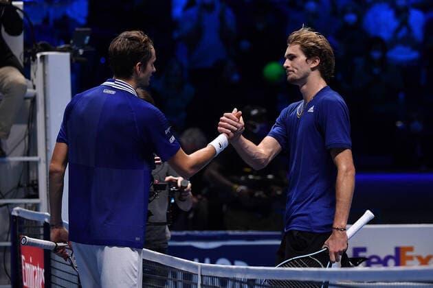 Daniil Medvedev (Rus) wins his second match against Alexander Zverev TENNIS : Nitto ATP, Tennis Herren finals 2021 - 16 11 2021 AntoineCouvercelle Panoramic 
