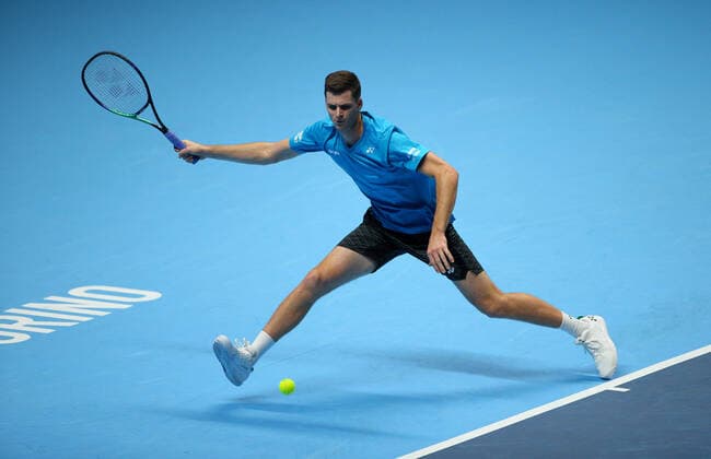Mandatory Credit: Photo by Ella Ling Shutterstock (12603335as) Hubert Hurkacz of Poland in action Nitto ATP, Tennis Herren World Tour Finals, Day 3, Tennis, Pala Alpitour, Turin, Italy - 16 Nov 2021 Nitto ATP World Tour Finals, Day 3, Tennis, Pala Alpitour, Turin, Italy - 16 Nov 2021 Copyright: xEllaxLing Shutterstockx 12603335as