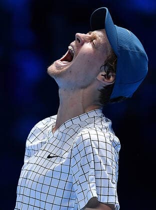 November 16, 2021, TURIN: Jannik Sinner of Italy celebrates after winning the match against Hubert Hurkacz of Poland at the Nitto ATP, Tennis Herren Finals in Turin, Italy, 16 November 2021..ANSA ALESSANDRO DI MARCO TURIN - ZUMAa110 20211116_zaf_a110_070 Copyright: xAlessandroxDixMarcox