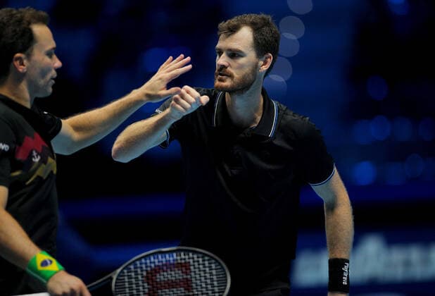 Mandatory Credit: Photo by Ella Ling Shutterstock (12603433h) Jamie Murray of GB and Bruno Soares of Brazil in action Nitto ATP, Tennis Herren World Tour Finals, Day 4, Tennis, Pala Alpitour, Turin, Italy - 17 Nov 2021 Nitto ATP World Tour Finals, Day 4, Tennis, Pala Alpitour, Turin, Italy - 17 Nov 2021  Copyright: xEllaxLing Shutterstockx 12603433h