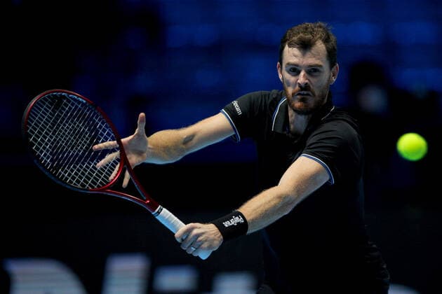Mandatory Credit: Photo by Ella Ling Shutterstock (12603433b) Jamie Murray of GB and Bruno Soares of Brazil in action Nitto ATP, Tennis Herren World Tour Finals, Day 4, Tennis, Pala Alpitour, Turin, Italy - 17 Nov 2021 Nitto ATP World Tour Finals, Day 4, Tennis, Pala Alpitour, Turin, Italy - 17 Nov 2021  Copyright: xEllaxLing Shutterstockx 12603433b