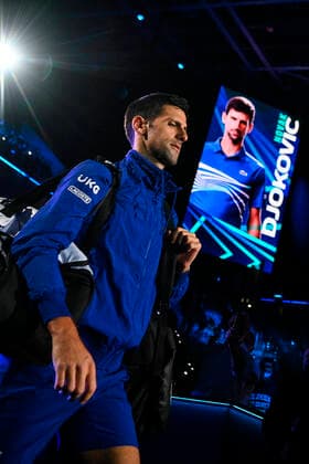 Photo Marco Alpozzi LaPresse November 17, 2021 Turin (Italy) Tennis Nitto ATP, Tennis Herren Finals - men s singles - Round Robin Novak Djokovic Vs Andrey Rublev In the pic:Novak Djokovic (Serbia)  Copyright: xMarcoxAlpozzi LaPressex