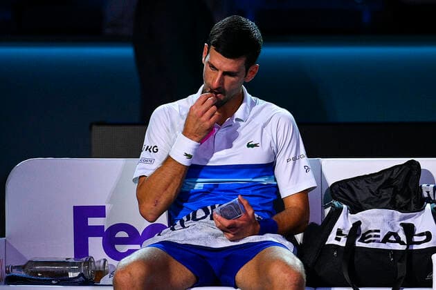 Photo Marco Alpozzi LaPresse November 17, 2021 Turin (Italy) Tennis Nitto ATP, Tennis Herren Finals - men s singles - Round Robin Novak Djokovic Vs Andrey Rublev In the pic:Novak Djokovic (Serbia)  Copyright: xMarcoxAlpozzi LaPressex