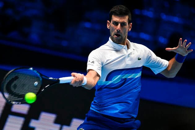 Photo Marco Alpozzi LaPresse November 17, 2021 Turin (Italy) Tennis Nitto ATP, Tennis Herren Finals - men s singles - Round Robin Novak Djokovic Vs Andrey Rublev In the pic:Novak Djokovic (Serbia)  Copyright: xMarcoxAlpozzi LaPressex