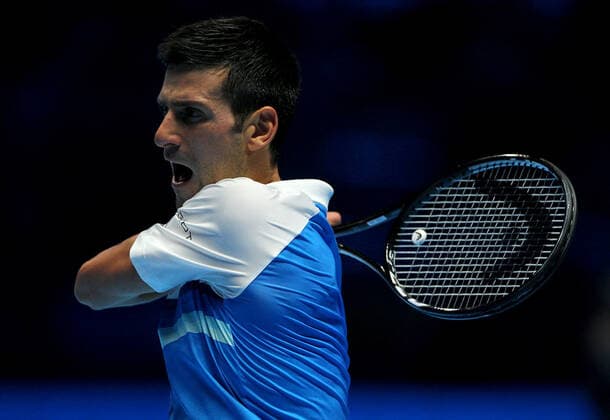 Mandatory Credit: Photo by Ella Ling Shutterstock (12603433x) Novak Djokovic of Serbia in action Nitto ATP, Tennis Herren World Tour Finals, Day 4, Tennis, Pala Alpitour, Turin, Italy - 17 Nov 2021 Nitto ATP World Tour Finals, Day 4, Tennis, Pala Alpitour, Turin, Italy - 17 Nov 2021  Copyright: xEllaxLing Shutterstockx 12603433x