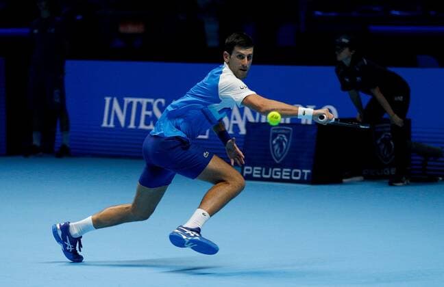 Mandatory Credit: Photo by Ella Ling Shutterstock (12603433m) Novak Djokovic of Serbia in action Nitto ATP, Tennis Herren World Tour Finals, Day 4, Tennis, Pala Alpitour, Turin, Italy - 17 Nov 2021 Nitto ATP World Tour Finals, Day 4, Tennis, Pala Alpitour, Turin, Italy - 17 Nov 2021  Copyright: xEllaxLing Shutterstockx 12603433m