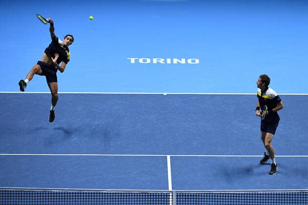 Pierre Hugues Herbert and Nicolas Mahut TENNIS : Nitto ATP, Tennis Herren finals 2021 - 17 11 2021 AntoineCouvercelle Panoramic 