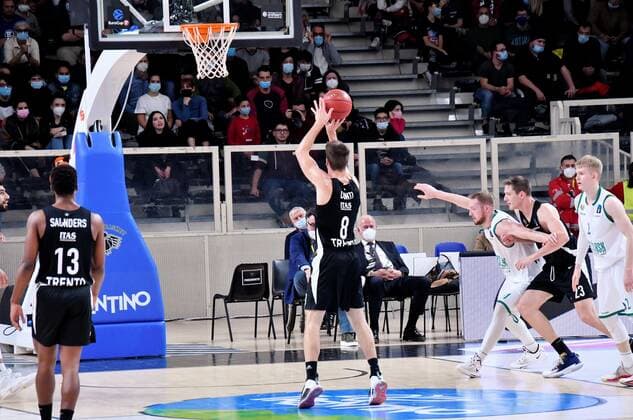 Luca Conti (Dolomiti Energia Trento) during Dolomite Energia Trentino vs Slask Wroclaw, Basketball EuroCup Championship in Trento, Italy, November 17 2021  Copyright: xLorenaxBonapacex xIPAx xx 0