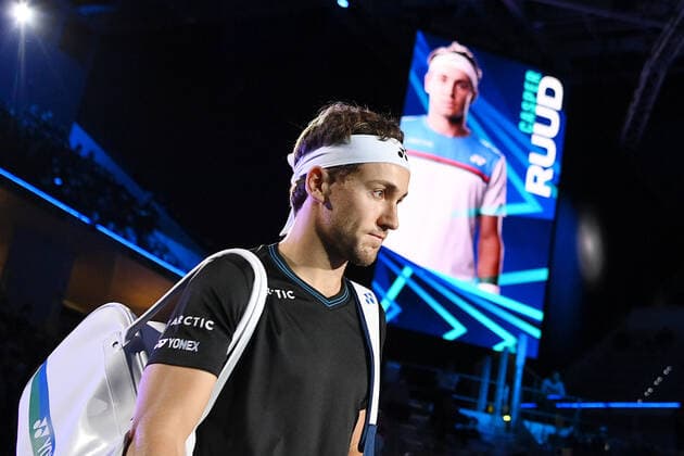 Photo Marco Alpozzi LaPresse November 17, 2021 Turin (Italy) Tennis Nitto ATP, Tennis Herren Finals - men s singles - Round Robin Cameron Norrie Vs Casper Ruud In the pic: Casper Ruud  Copyright: xMarcoxAlpozzi LaPressex