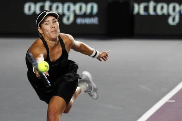Spanish Garbine Muguruza returns a ball against Estonian Anett Kontaveit during the Akron WTA, Tennis Damen Finals tournament, in Guadalajara, Mexico, 17 November 2021. Akron WTA Finals !ACHTUNG: NUR REDAKTIONELLE NUTZUNG!  Copyright: xFranciscoxGuascox AMDEP3674 20211118-da8e9d3f84ad1909e922bc8cb959d1b8558b1f2c