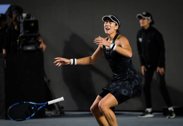 November 17, 2021, GUADALAJARA, MEXICO: Garbine Muguruza of Spain reacts to winning the final of the 2021 Akron WTA, Tennis Damen Finals Guadalajara WTA tennis tournament against Anett Kontaveit of Estonia GUADALAJARA MEXICO - ZUMAa181 20211117_zaa_a181_095 Copyright: xRobxPrangex