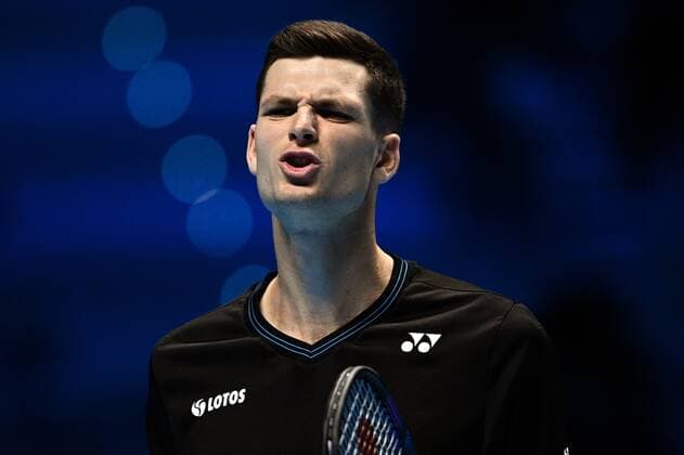 Italy Tennis ATP, Tennis Herren Finals Zverev - Hurkacz 6698932 18.11.2021 Poland s Hubert Hurkacz reacts during the group stage singles tennis match of the ATP Finals against Germany s Alexander Zverev at the Pala Alpitour venue in Turin, Italy. Alexey Filippov Sputnik Turin Italy  Copyright: xAlexeyxFilippovx