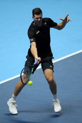 Mandatory Credit: Photo by Ella Ling Shutterstock (12604977p) Hubert Hurkacz of Poland in action Nitto ATP, Tennis Herren World Tour Finals, Day 5, Tennis, Pala Alpitour, Turin, Italy - 18 Nov 2021 Nitto ATP World Tour Finals, Day 5, Tennis, Pala Alpitour, Turin, Italy - 18 Nov 2021 Copyright: xEllaxLing Shutterstockx 12604977p