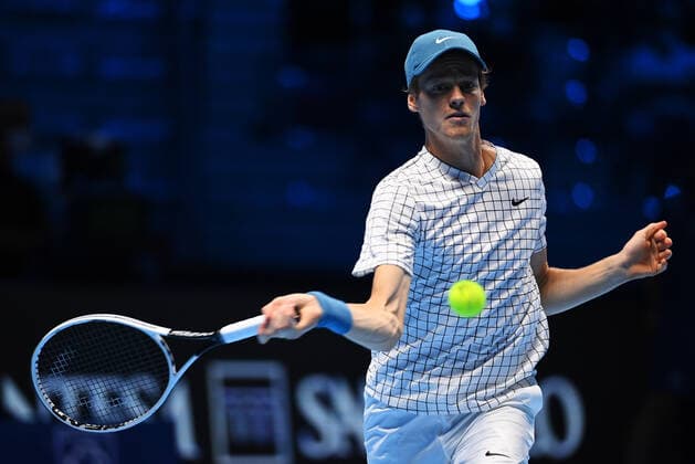 Photo Marco Alpozzi LaPresse November 18, 2021 Turin (Italy) Tennis Nitto ATP, Tennis Herren Finals - men s singles - Round Robin Daniil Medvedev Vs Jannik Sinner In the pic: Jannik Sinner (Italy)  Copyright: xMarcoxAlpozzi LaPressex