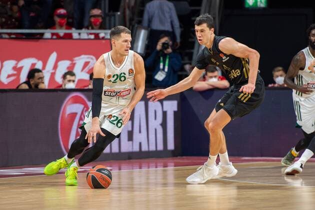 Nemanja Nedovic 26 Panathinaikos Athens , Vladimir Lucic 11 FC Bayern , FC Bayern Basketball vs Panathinaikos Athens, Euroleague, 18 11 2021 Muenchen Bayern Germany Copyright: xkolbert-press UlrichxGamelx