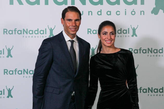 November 18, 2021, MADRID, MADRID, SPAIN: Rafael Nadal, founder of Rafa Nadal Foundation and Xisca Perello, General Director of Rafa Nadal Foundation pose for photo during the X Anniversary of Rafa Nadal Foundation dinner at Italian Consulate on November 18, in Madrid, Spain. MADRID SPAIN - ZUMAa181 20211118_zaa_a181_069 Copyright: xIrinaxR.xHipolitox