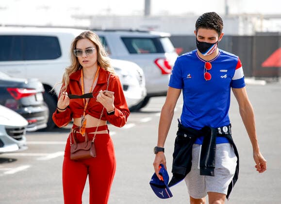 31 Esteban Ocon FRA, Alpine F1 Team and his girlfriend Elena Berri, F1 Grand Prix of Qatar at Losail International Circuit on November 19, 2021 in Doha, Qatar Photo by HOCH ZWEI Doha Qatar