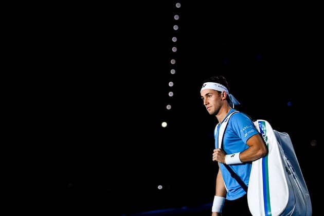 Photo Marco Alpozzi LaPresse November 19, 2021 Turin (Italy) Tennis Nitto ATP, Tennis Herren Finals - men s singles - Round Robin Andrey Rublev Vs Casper Ruud In the pic: Casper Ruud (Norway  Copyright: xMarcoxAlpozzi LaPressex