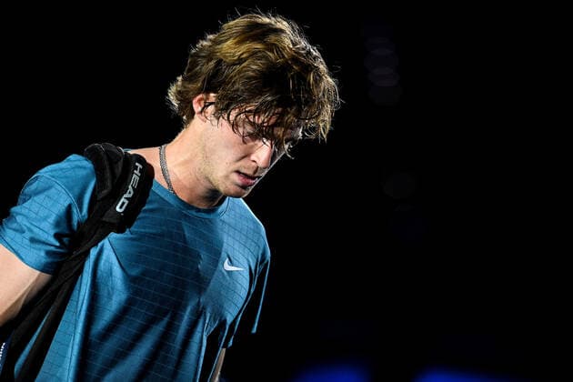 Photo Marco Alpozzi LaPresse November 19, 2021 Turin (Italy) Tennis Nitto ATP, Tennis Herren Finals - men s singles - Round Robin Andrey Rublev Vs Casper Ruud In the pic: Andrey Rublev (Russia) defeated  Copyright: xMarcoxAlpozzi LaPressex