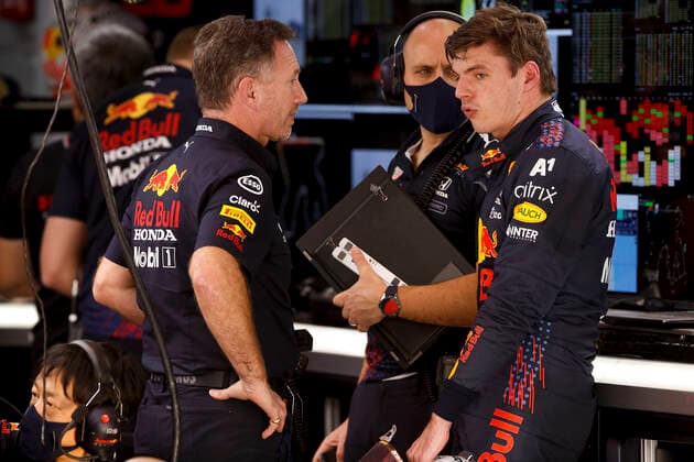 VERSTAPPEN Max (ned), Red Bull Racing Honda RB16B, portrait during the Formula 1 Ooredoo Qatar Grand Prix 2021, 20th round of the 2021 FIA Formula One World Championship, WM, Weltmeisterschaft from November 19 to 21, 2021 on the Losail International Circuit, in Lusail, Qatar - F1 - QATAR GRAND PRIX 2021 DPPI Panoramic  F12021GP20QAT_JK230973