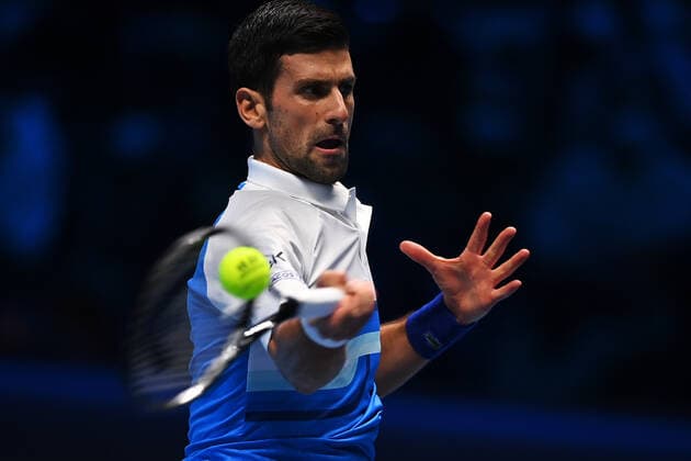 Photo Marco Alpozzi LaPresse November 19, 2021 Turin (Italy) Tennis Nitto ATP, Tennis Herren Finals - men s singles - Round Robin Novak Djokovic Vs Cameron Norrie In the pic: Novak Djokovic  Copyright: xMarcoxAlpozzi LaPressex