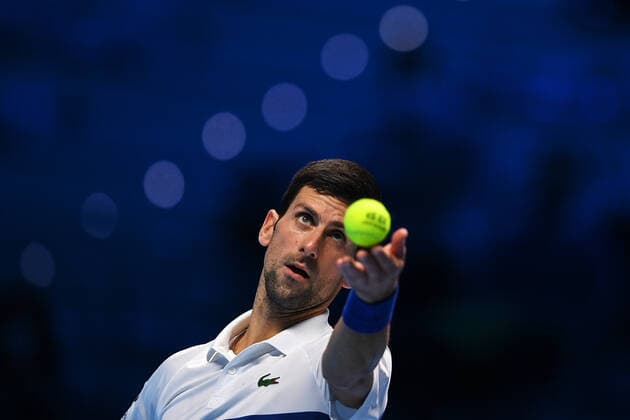 Sport Bilder des Tages Photo Marco Alpozzi LaPresse November 19, 2021 Turin (Italy) Tennis Nitto ATP, Tennis Herren Finals - men s singles - Round Robin Novak Djokovic Vs Cameron Norrie In the pic: Novak Djokovic (Serbia)  Copyright: xMarcoxAlpozzi LaPressex