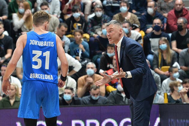 Sarunas Jasikevicius (entraineur barcelone) BASKETBALL : LDLC ASVEL vs FC Barcelone - Euroleague - 19 11 2021 FredericChambert Panoramic 