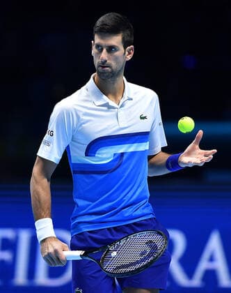 November 19, 2021, TURIN, Italia: Novak Djokovic of Serbia reacts during the match against Cameron Norrie of England at the Nitto ATP, Tennis Herren Finals in Turin, Italy, 19 November 2021.ANSA ALESSANDRO DI MARCO Tennis: Nitto ATP Finals in Turin  - ZUMAa110 20211119_zaf_a110_071 Copyright: xAlessandroxDixMarcox