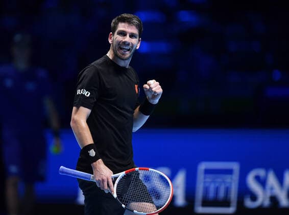 November 19, 2021, TURIN, Italia: Cameron Norrie of England reacts during the match against Novak Djokovic of Serbia at the Nitto ATP, Tennis Herren Finals in Turin, Italy, 19 November 2021.ANSA ALESSANDRO DI MARCO Tennis: Nitto ATP Finals in Turin  - ZUMAa110 20211119_zaf_a110_075 Copyright: xAlessandroxDixMarcox