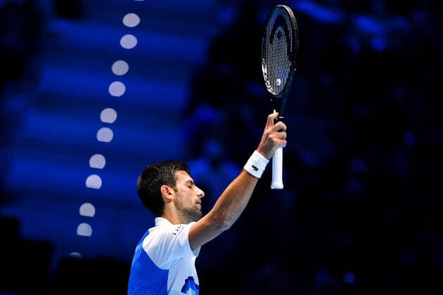 Photo Marco Alpozzi LaPresse November 19, 2021 Turin (Italy) Tennis Nitto ATP, Tennis Herren Finals - men s singles - Round Robin Novak Djokovic Vs Cameron Norrie In the pic: Novak Djokovic (Serbia)  Copyright: xMarcoxAlpozzi LaPressex