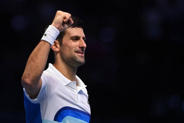 Sport Bilder des Tages Photo Marco Alpozzi LaPresse November 19, 2021 Turin (Italy) Tennis Nitto ATP, Tennis Herren Finals - men s singles - Round Robin Novak Djokovic Vs Cameron Norrie In the pic: Novak Djokovic  Copyright: xMarcoxAlpozzi LaPressex