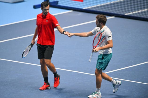 Photo Marco Alpozzi LaPresse November 20, 2021 Turin (Italy) Tennis Nitto ATP, Tennis Herren Finals - men s doubles - Ram Salisbury Vs Mektic Pavic In the pic: Mate Pavic (Croatia), Nikola Mektic (Croatia),  Copyright: xMarcoxAlpozzi LaPressex