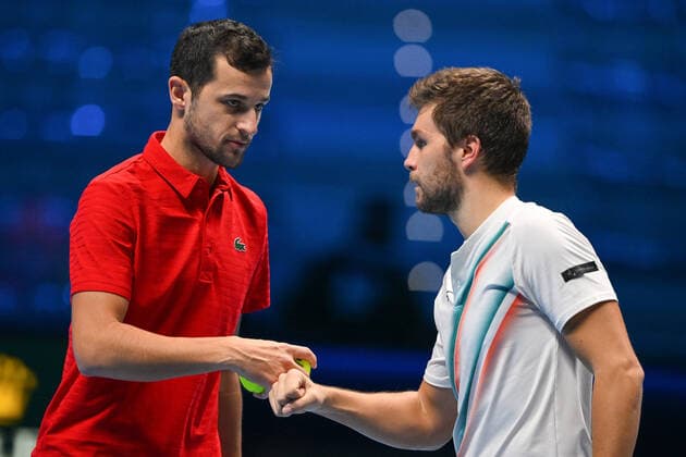 Photo Marco Alpozzi LaPresse November 20, 2021 Turin (Italy) Tennis Nitto ATP, Tennis Herren Finals - men s doubles - Ram Salisbury Vs Mektic Pavic In the pic: Mate Pavic (Croatia), Nikola Mektic (Croatia),  Copyright: xMarcoxAlpozzi LaPressex