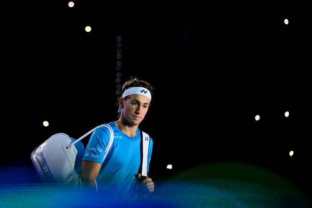 Photo Marco Alpozzi LaPresse November 20, 2021 Turin (Italy) Tennis Nitto ATP, Tennis Herren Finals - men s singles - Daniil Medvedev Vs Casper Ruud In the pic:Casper Ruud (Norway)  Copyright: xMarcoxAlpozzi LaPressex