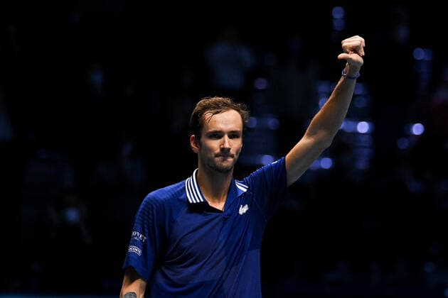 Photo Marco Alpozzi LaPresse November 20, 2021 Turin (Italy) Tennis Nitto ATP, Tennis Herren Finals - men s singles - Daniil Medvedev Vs Casper Ruud In the pic: Daniil Medvedev (Russia)  Copyright: xMarcoxAlpozzi LaPressex