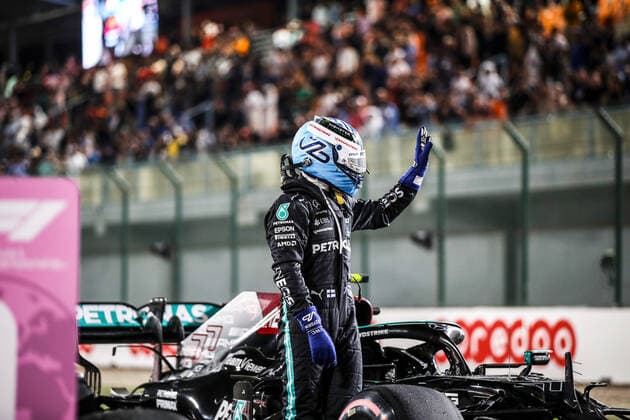 BOTTAS Valtteri (fin), Mercedes AMG F1 GP W12 E Performance, portraitduring the Formula 1 Ooredoo Qatar Grand Prix 2021, 20th round of the 2021 FIA Formula One World Championship, WM, Weltmeisterschaft from November 19 to 21, 2021 on the Losail International Circuit, in Lusail, Qatar - F1 - QATAR GRAND PRIX 2021 DPPI Panoramic  FGO06283